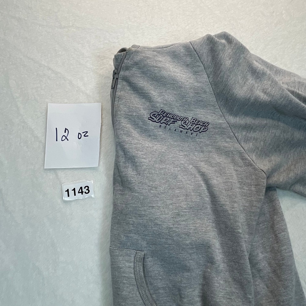 American Apparel Zip Hoodie Womens M Gray Rehoboth Beach Mermaid Surf Nautical - Picture 9 of 9